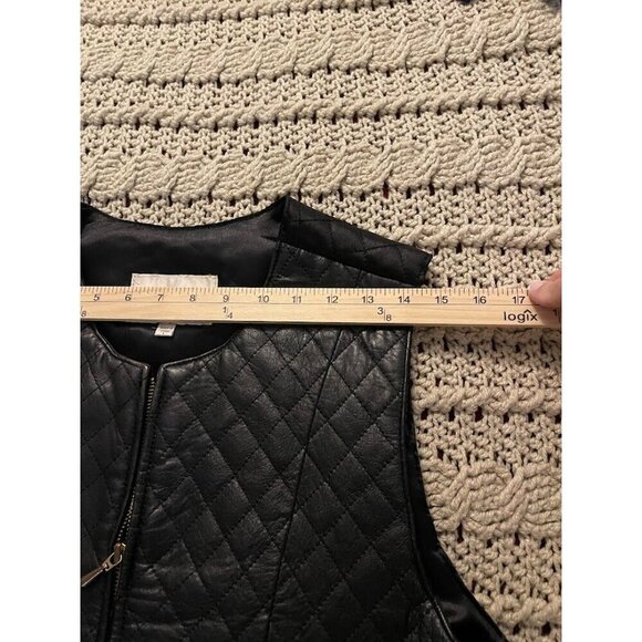 Hamilton Manor Quilted Leather Vest MEN'S SZ  L‎ ZIPPER FRONT - Picture 13 of 13